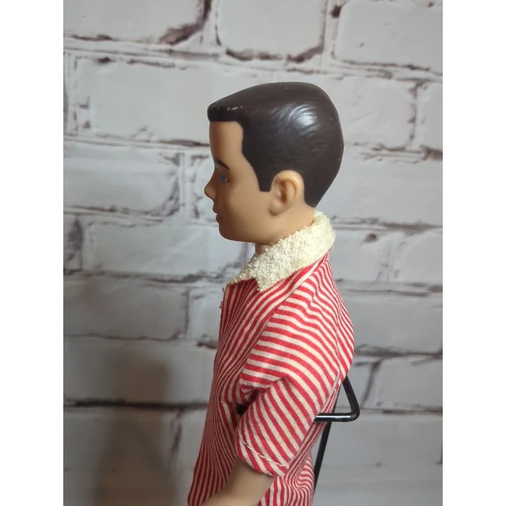Vintage Brunette Straight Leg Ken‎ Doll #750 w/Original Outfit, sandals, stand